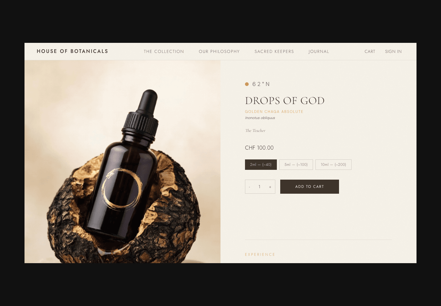 Sacred Wild staged product screen