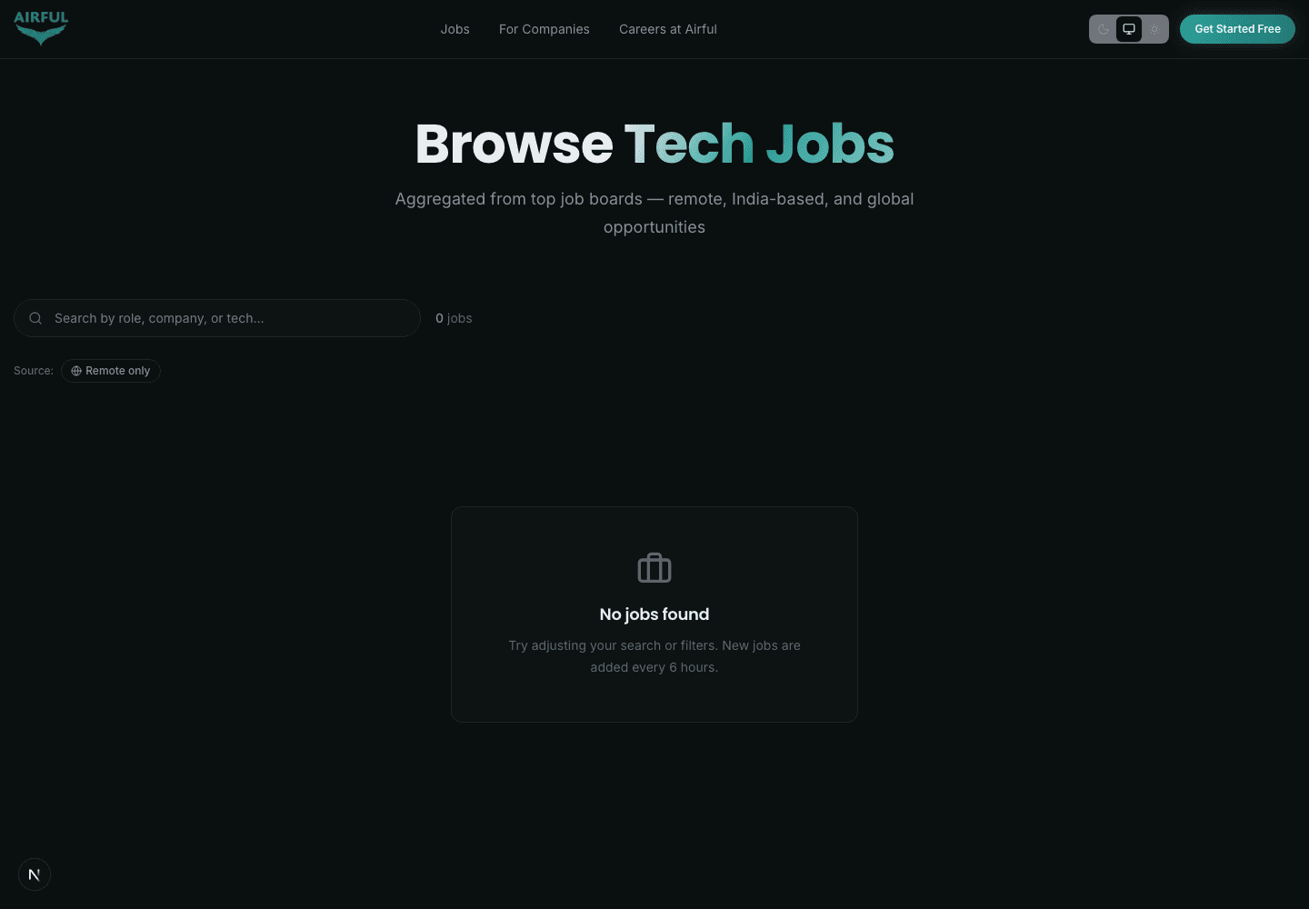 Sadhana jobs screen