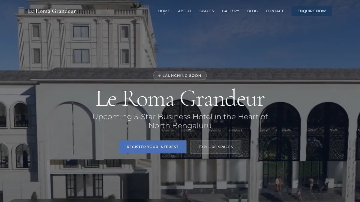 Le Roma Grandeur homepage